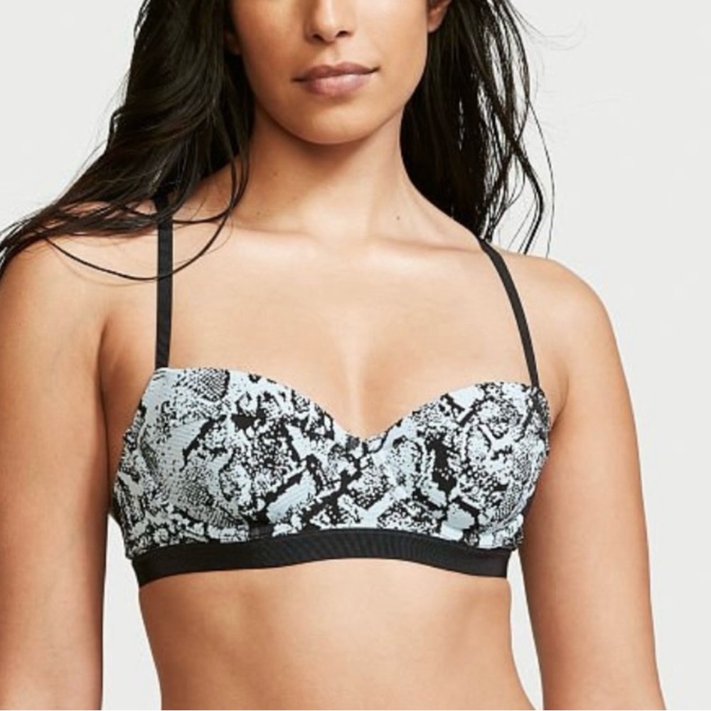 NEW Victoria's Secret Swim Wild Wanderer Wicked Bikini Top 32DD Snake‎ Snakeskin